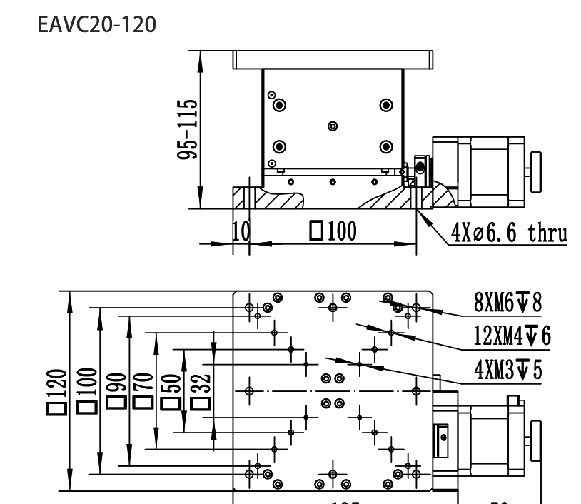 高负载电动升降台 EAVC20-120 尺寸图