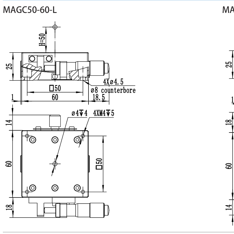 MAGC50-60-L dimensional drawing