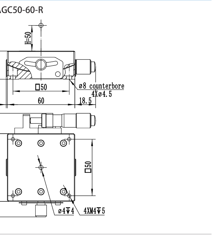 MAGC50-60-R dimensional drawing