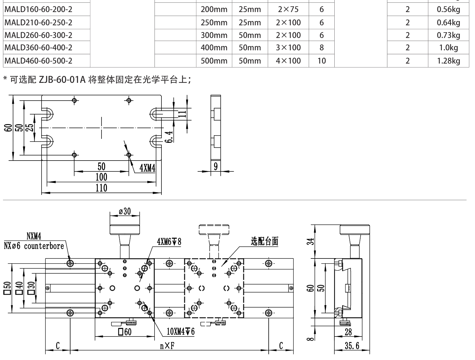 MALD160-60-200-2 尺寸图