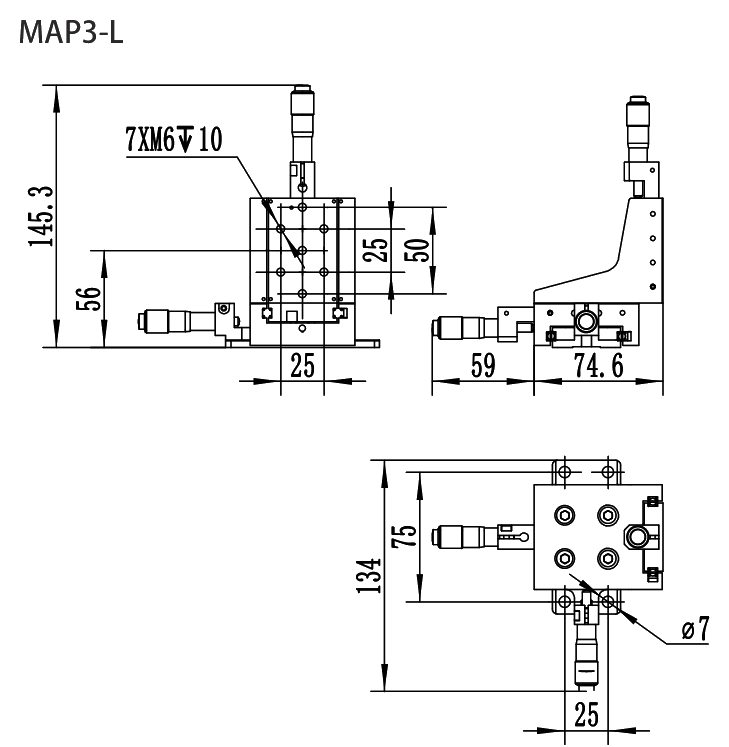 MAP3-L dimensional drawing
