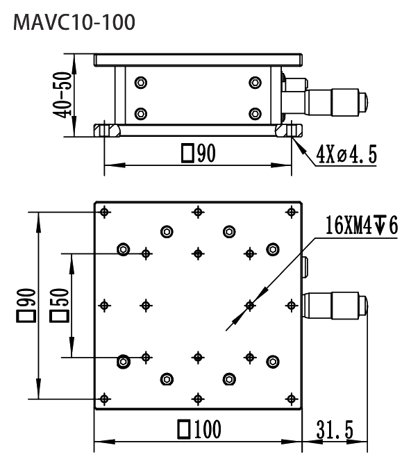MAVC10-100 dimensional drawing
