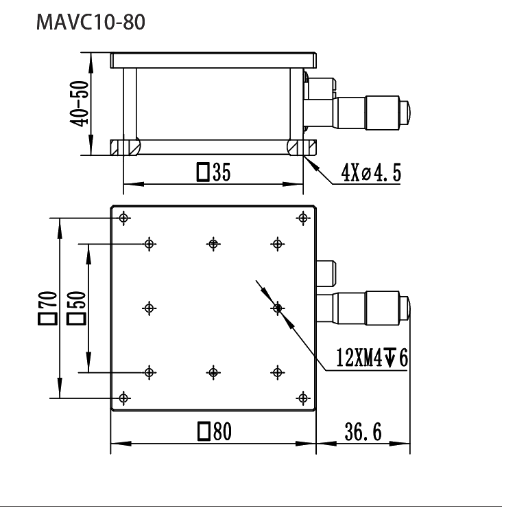MAVC10-80 dimensional drawing