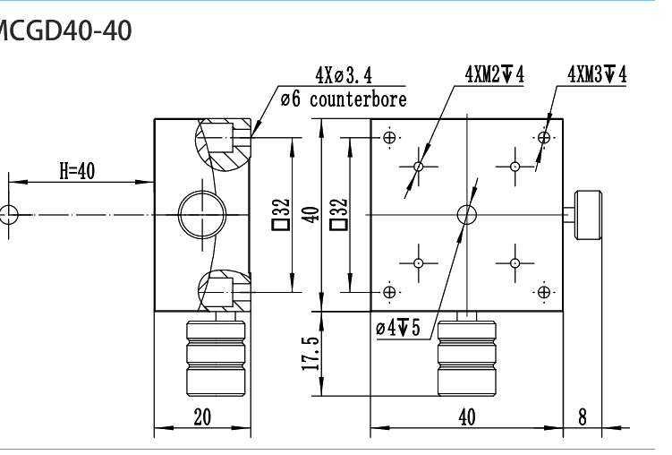 MCGD40-40 dimensional drawing