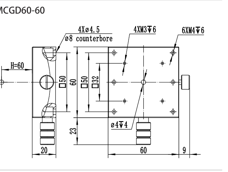 MCGD60-60 dimensional drawing