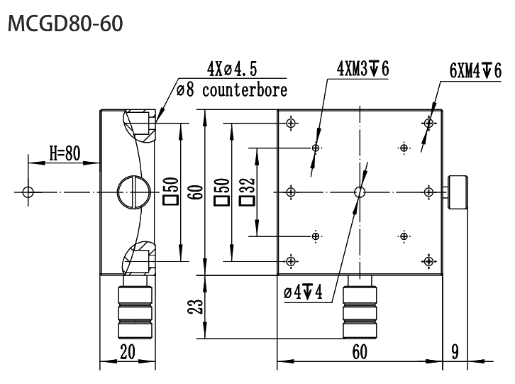 MCGD80-60 dimensional drawing
