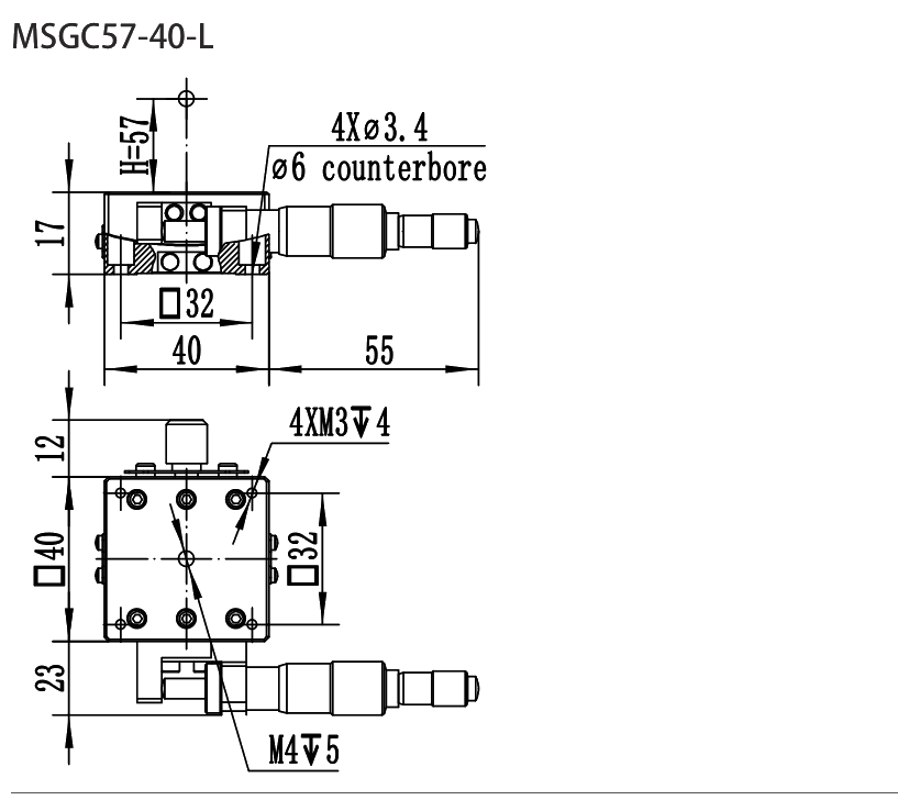 MSGC57-40-L dimensional drawing