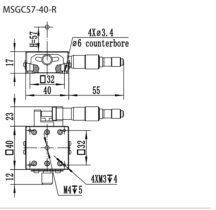MSGC57-40-R dimensional drawing