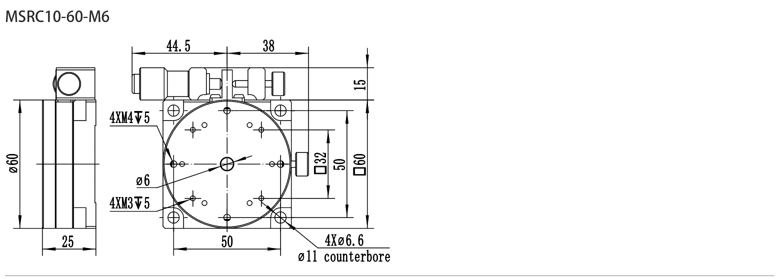 MSRC10-60-M6 dimensional drawing