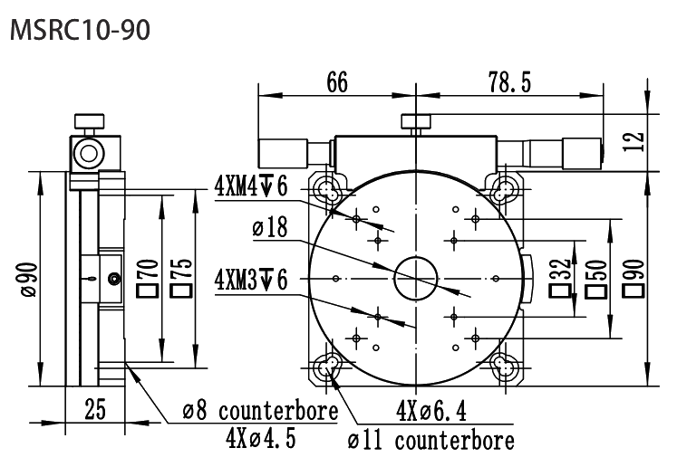 MSRC10-90 dimensional drawing