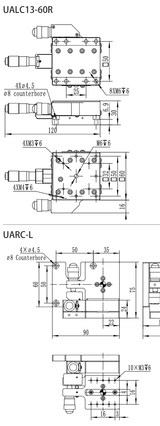 UALC13-60R dimensional drawing